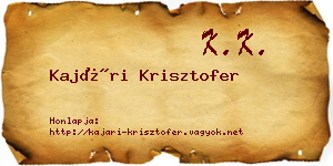 Kajári Krisztofer névjegykártya